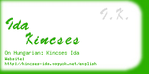 ida kincses business card